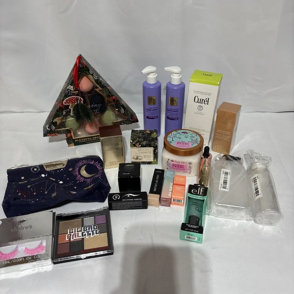 LOT of 20 Makeup & Bath See photos Revlon Peach & Lily Curel Tree Hut Stila